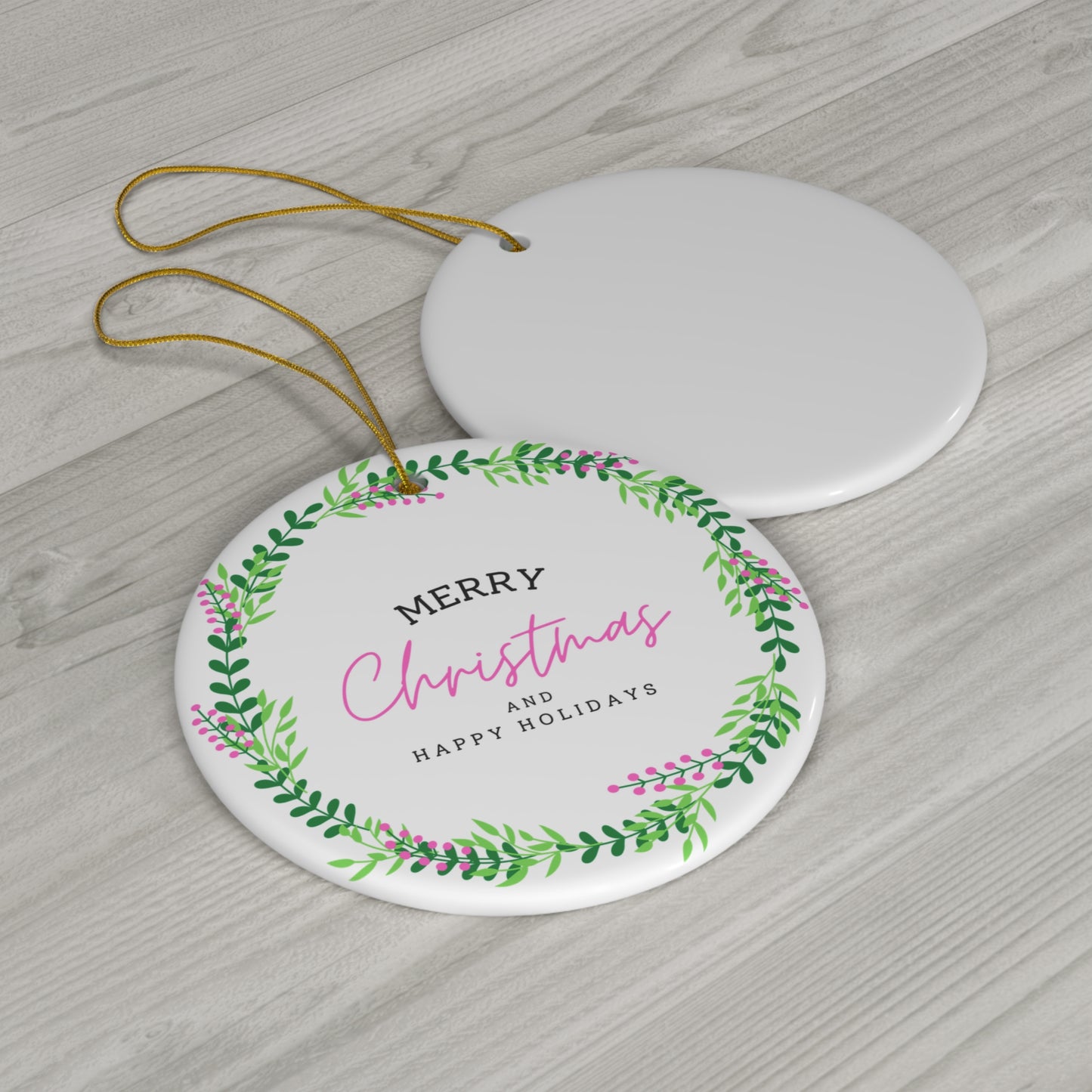 Happy Holidays Ceramic Ornament, 1-Pack