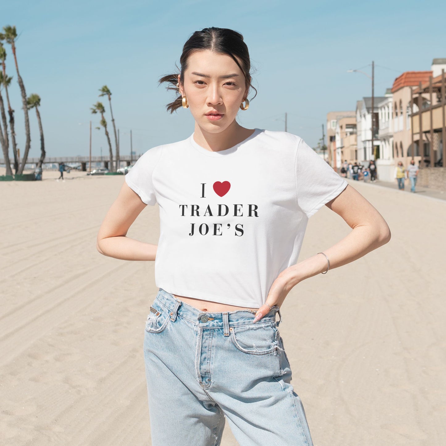 Trader Joe's Fan Women's Flowy Cropped Tee