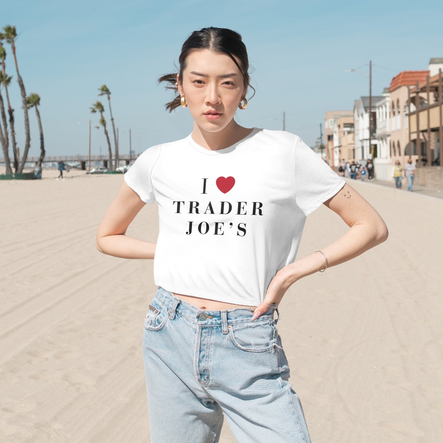 Trader Joe's Fan Women's Flowy Cropped Tee