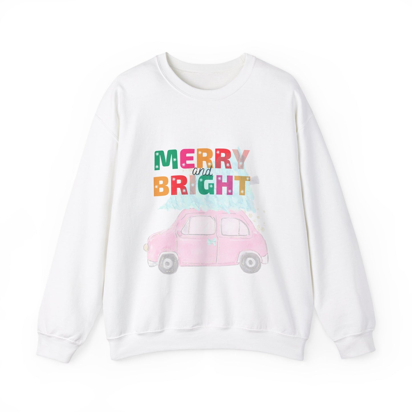 Merry and Bright Christmas Tree Shopping Unisex Heavy Blend Crewneck Sweatshirt