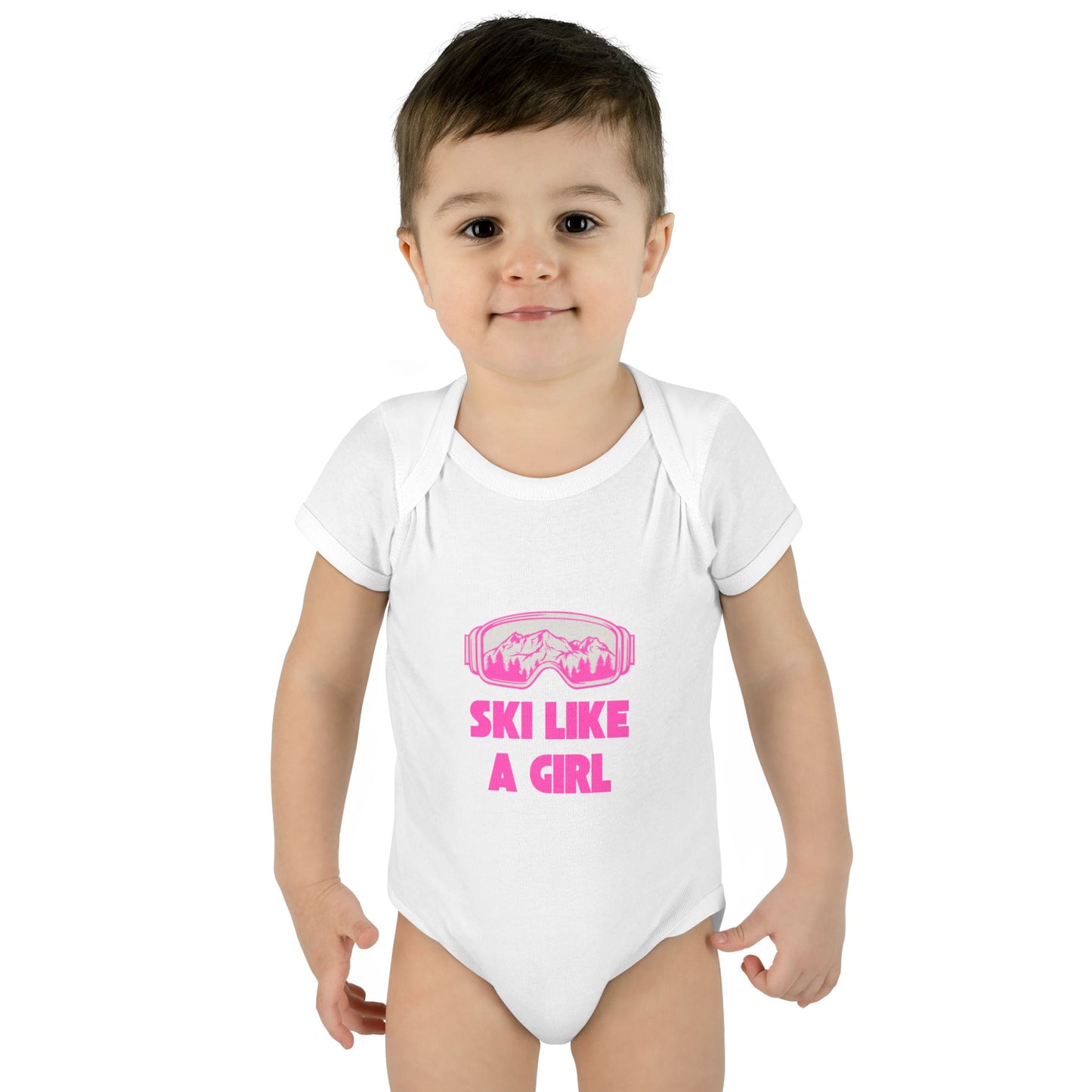 Ski like a girl Infant Baby Rib Bodysuit