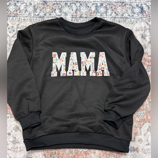 Mama floral block print sweatshirt