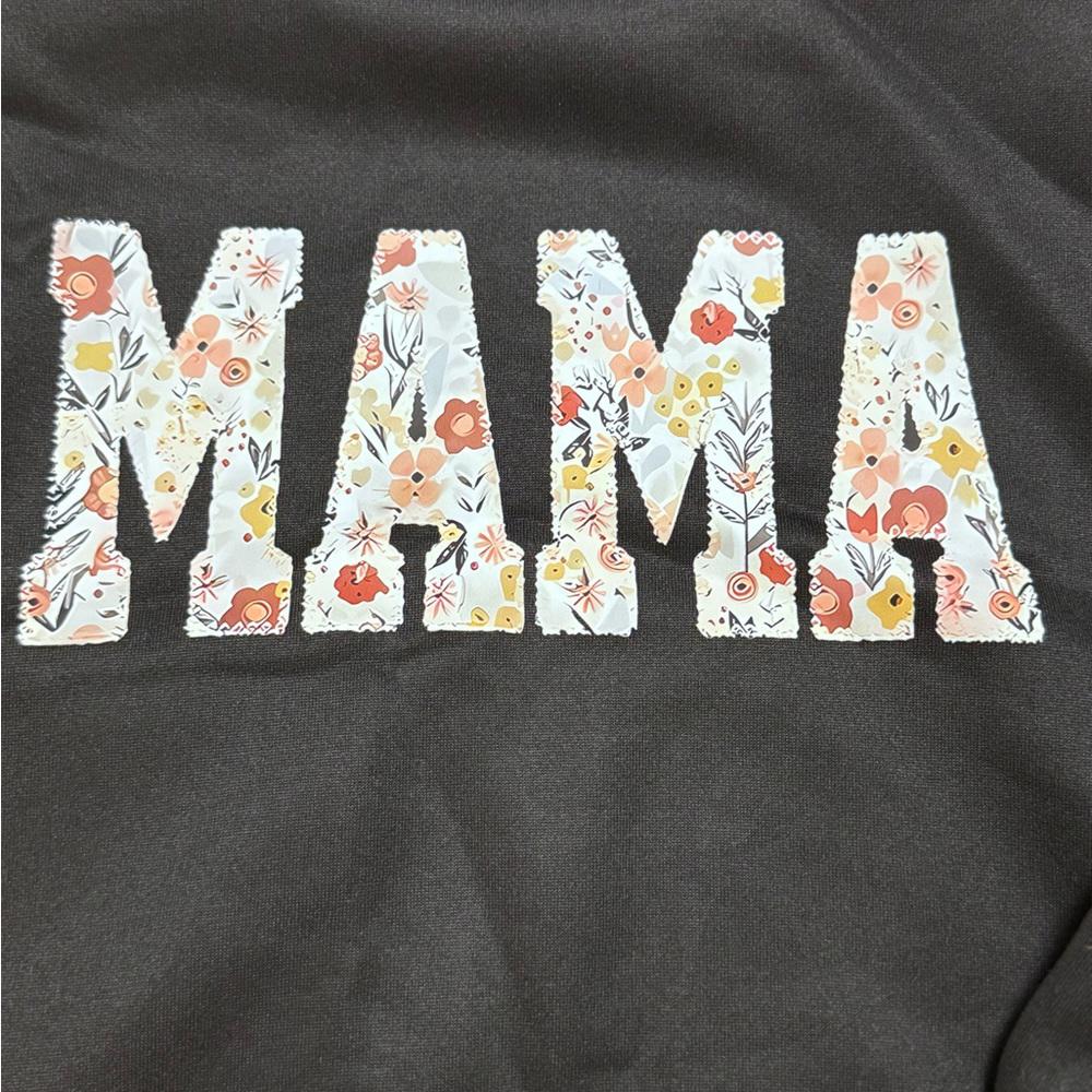 Mama floral block print sweatshirt