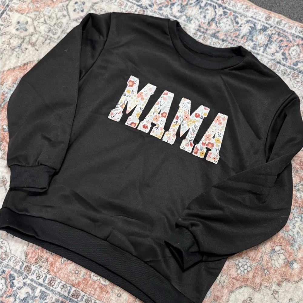 Mama floral block print sweatshirt