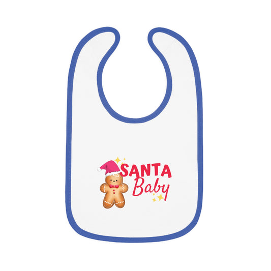 Santa Baby Contrast Trim Jersey Bib