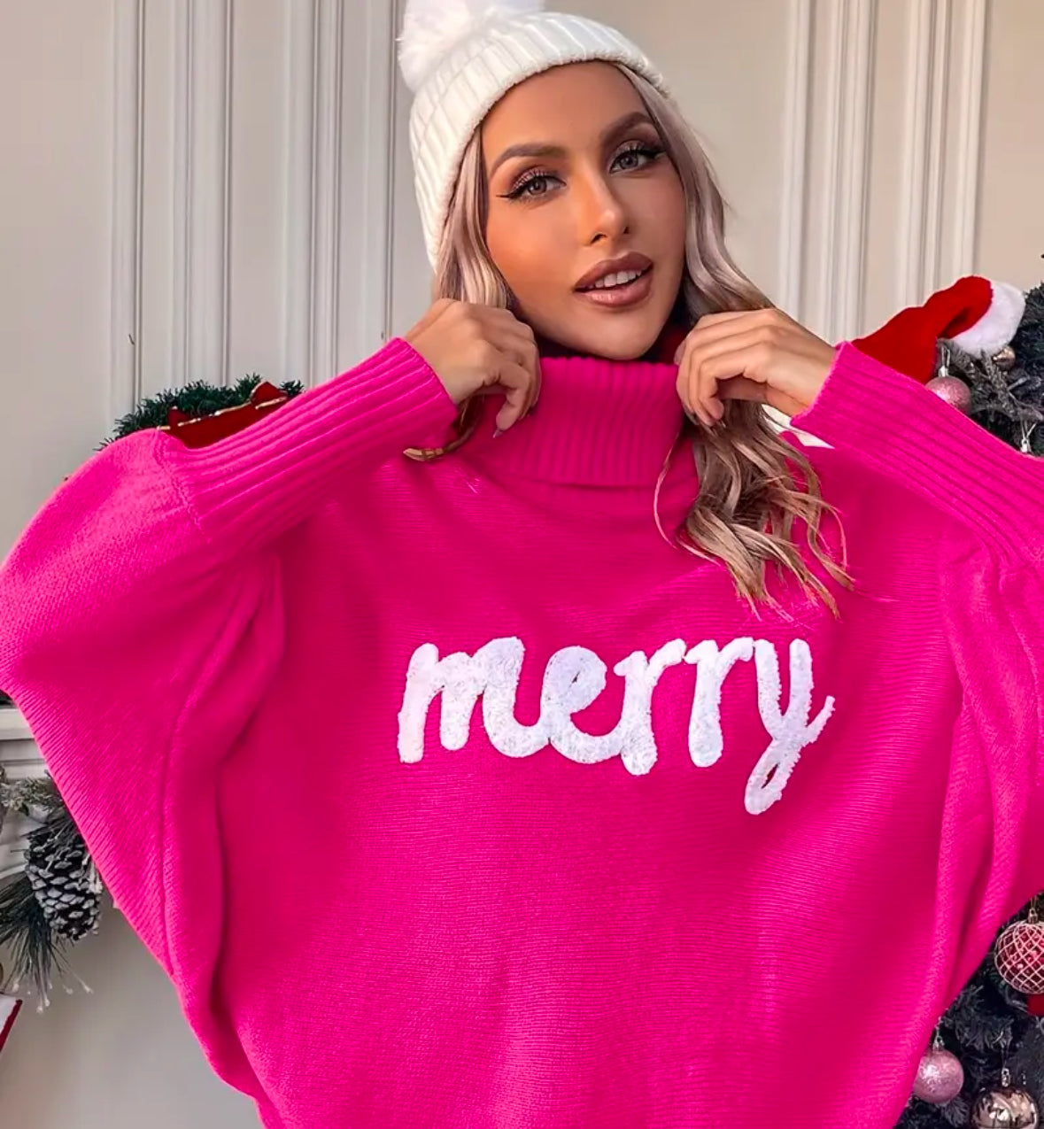 Merry Embroidered Holiday Sweater