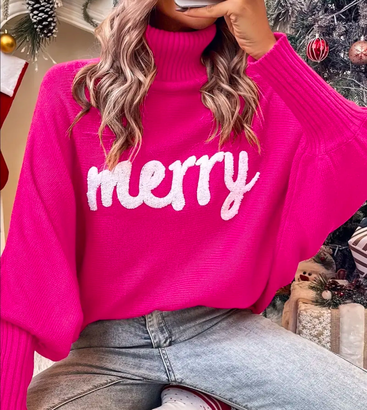 Merry Embroidered Holiday Sweater