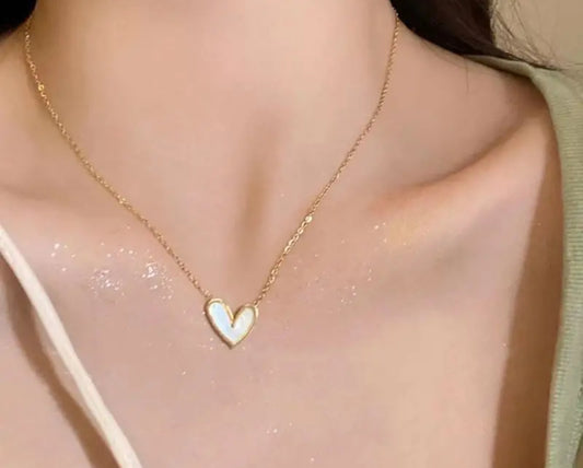 Dainty Heart Necklace on Gold Chain