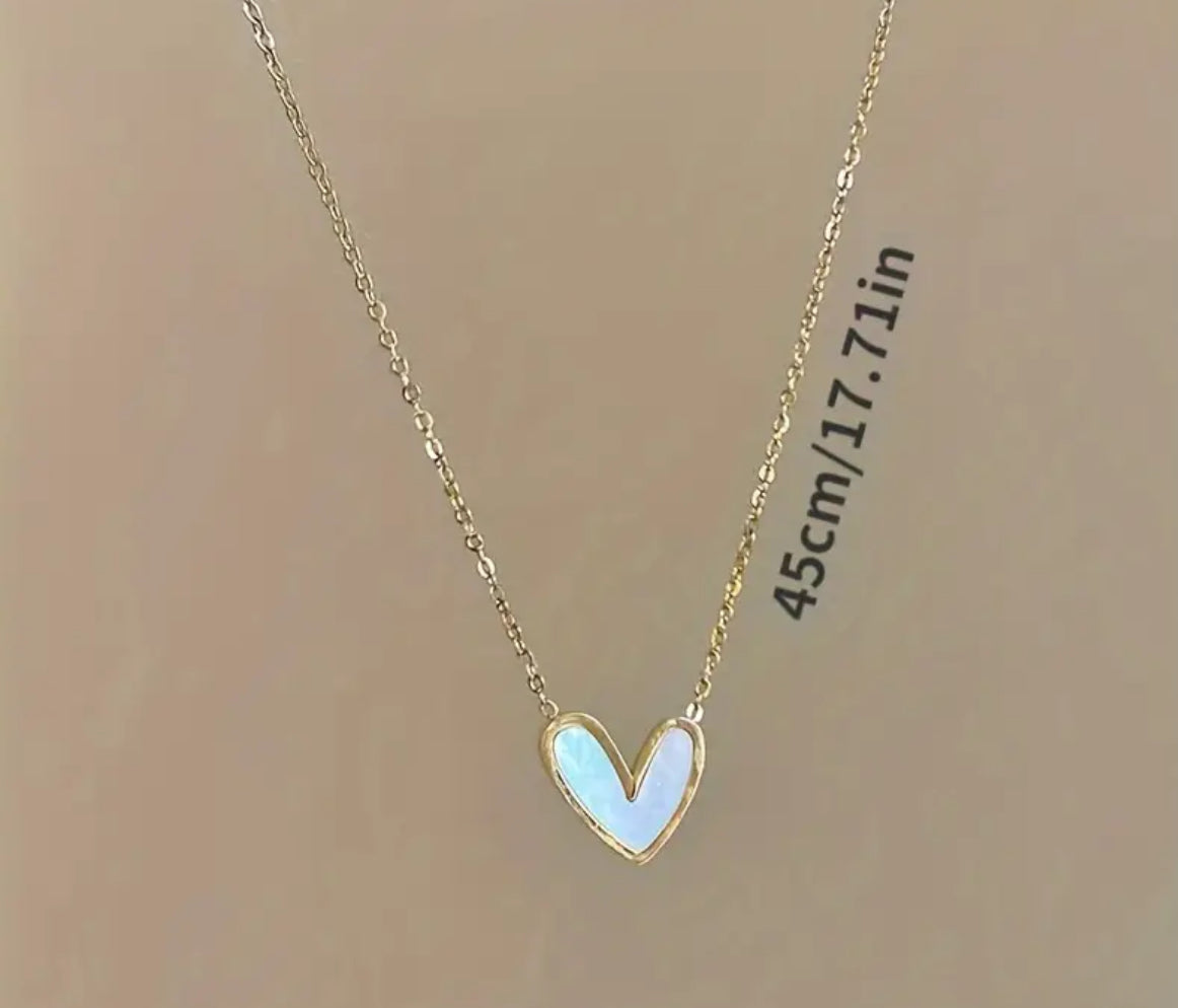 Dainty Heart Necklace on Gold Chain