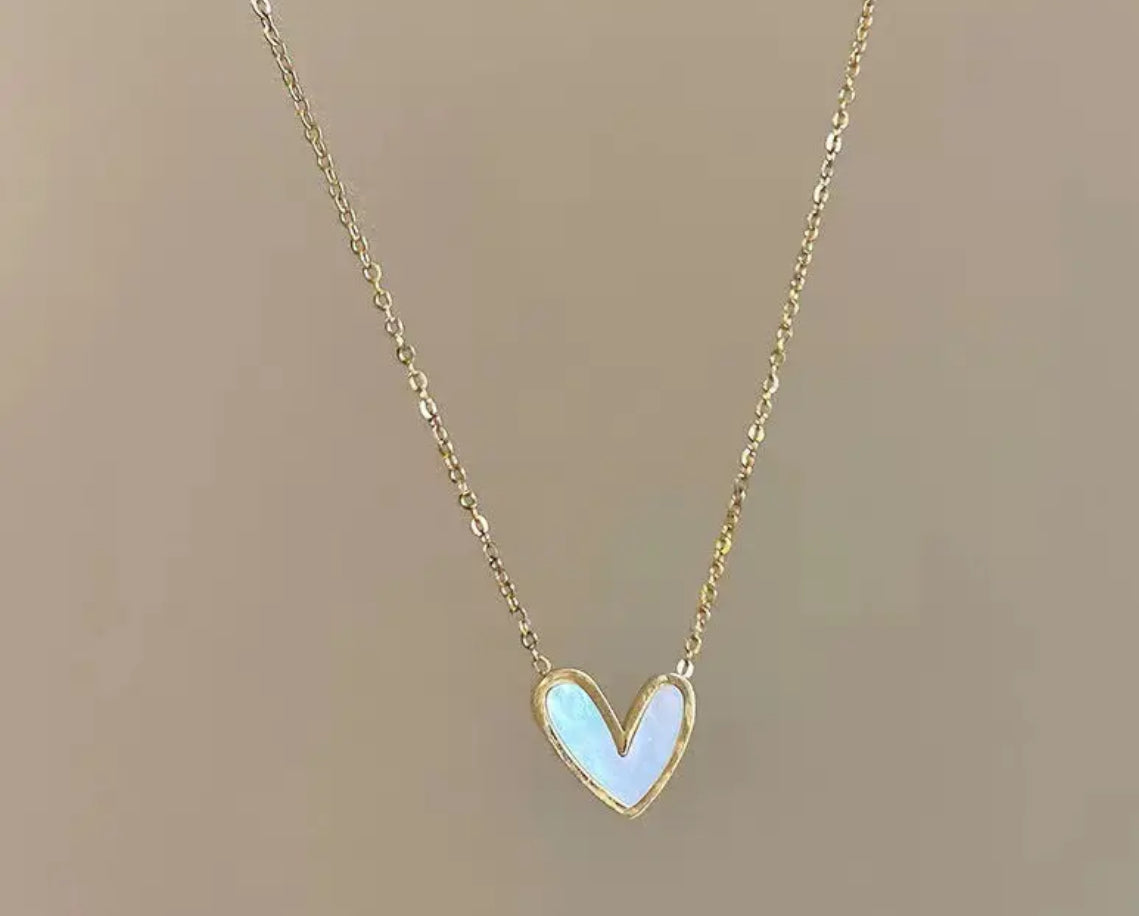 Dainty Heart Necklace on Gold Chain