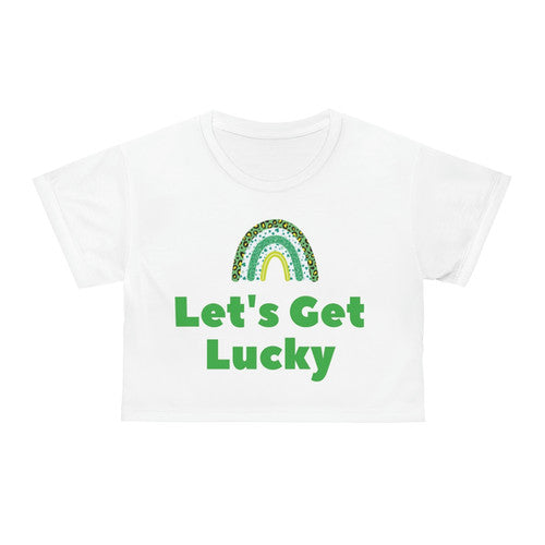 Let's Get Lucky St Patrick's Day Rainbow AOP Crop Tee | Stella’s Way